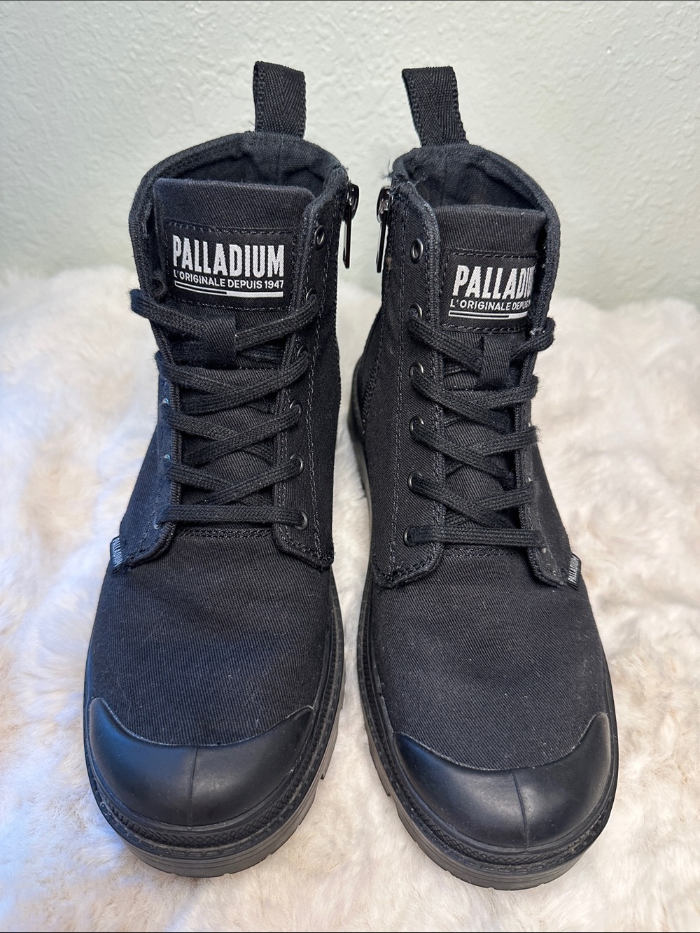 Palladium Pallabase Twill Canvas Combat Boots | NWOT - Picture 3 of 10